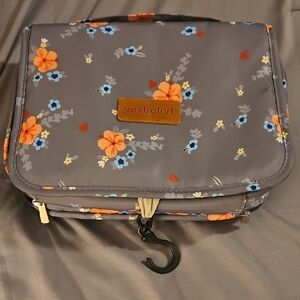 Floral Hanging Toiletry Bag w/Vanity Organizer